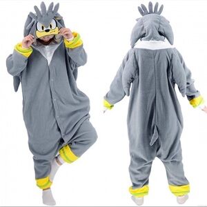 Sonic Silver the Hedgehog Onesie Kigurumi Cosplay Costume Men Women Teen